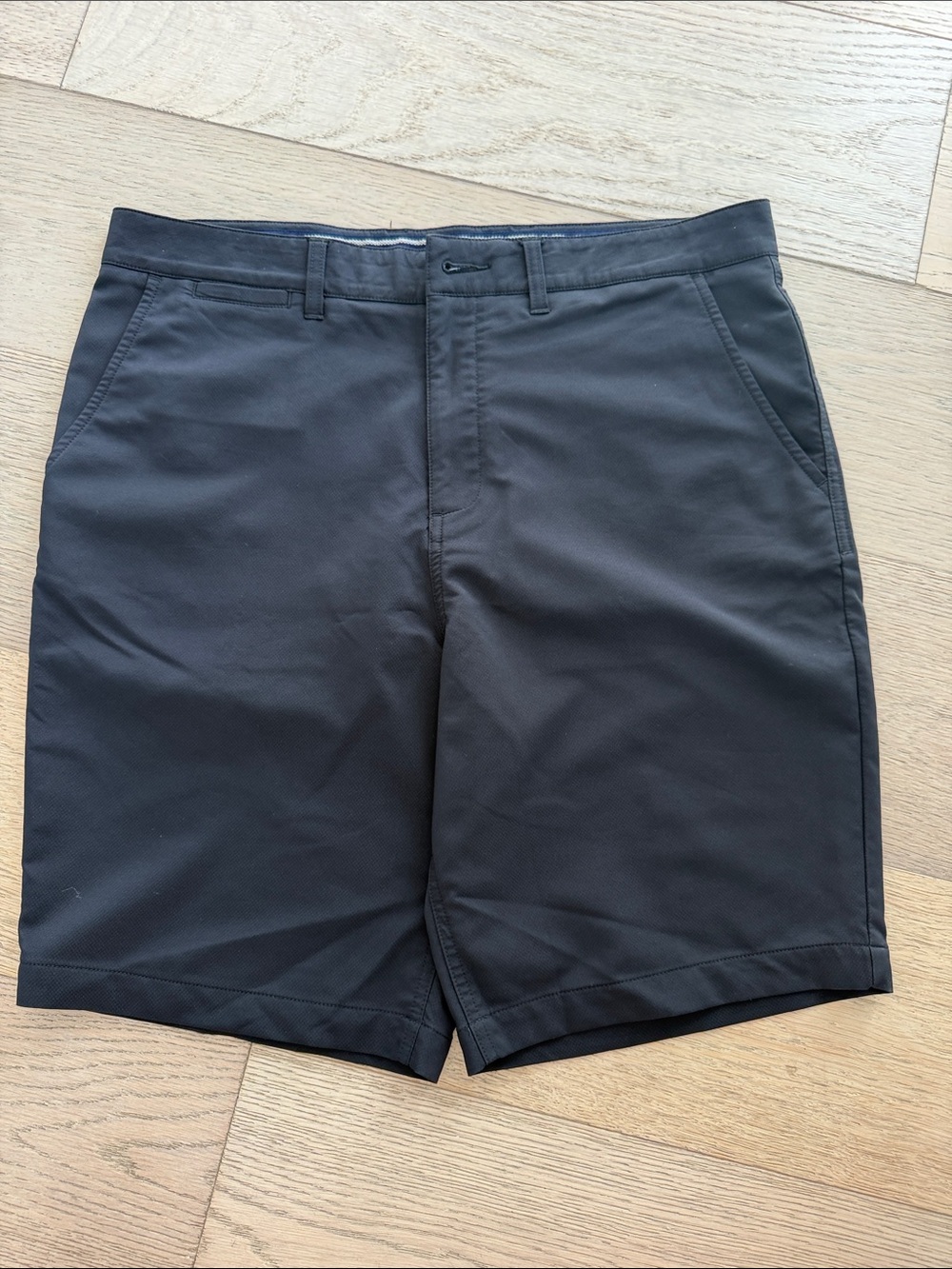 johnnie-O Black Flat-Front Performance Shorts